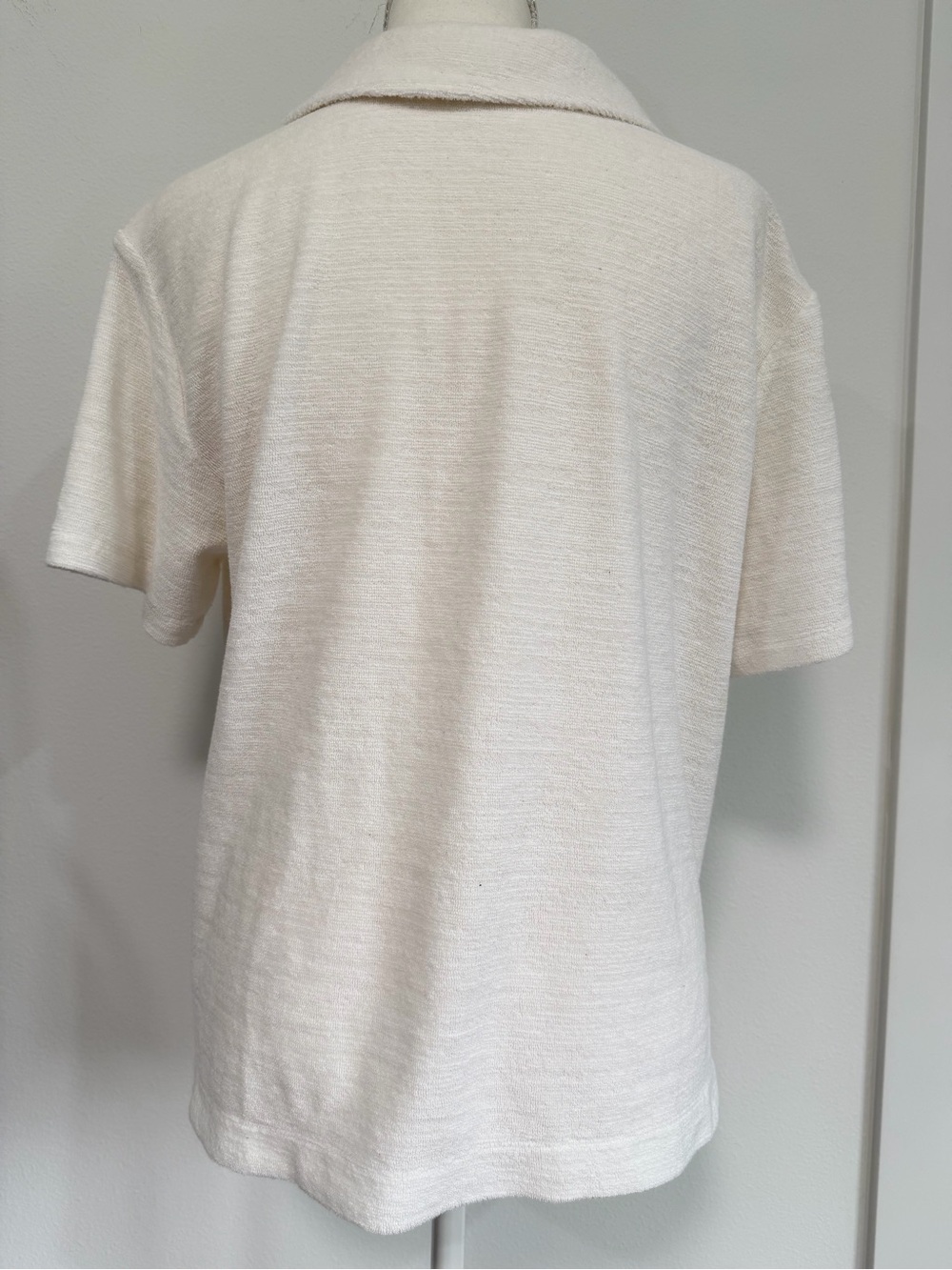 Faherty Cabana Towel Polo Coastal Resort Terry Cloth Relaxed Shirt Size S - Picture 6 of 7